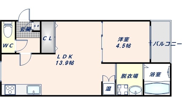 長瀬駅 徒歩10分 1階の物件間取画像